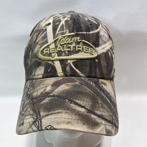 Team RealTree Camo Ball Cap Strap Back Hat Curved Bill Hunting Outdoors
